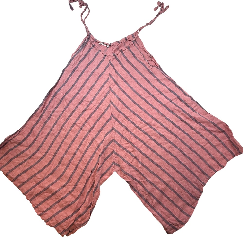 Vasna Harem Romper Jumpsuit Boho Tie Strap L/XL wide leg Lagenlook hippie - Picture 2 of 11